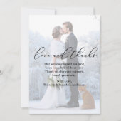 Weddenschap Fotobekleding Calligrafie Love Bedankt (Voorkant)