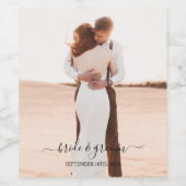 Weddenschap-fotoliefdesscript Wijn Etiket (Enkel label)