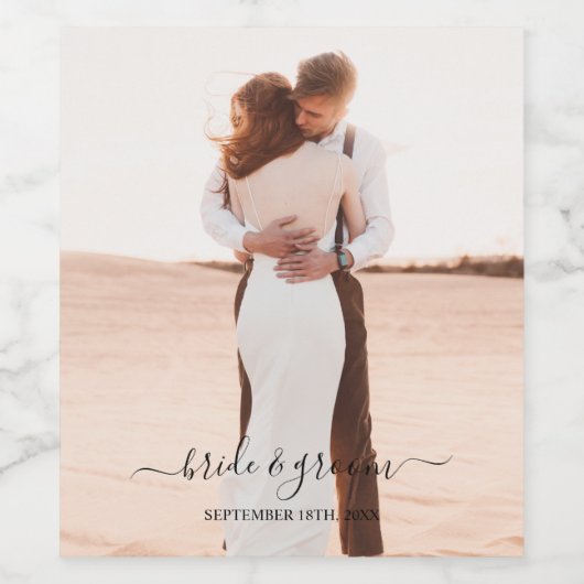 Weddenschap-fotoliefdesscript Wijn Etiket (Enkel label)