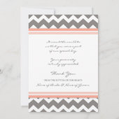Weddenschap Foto's Coral Gray Chevron Bedankkaart (Achterkant)
