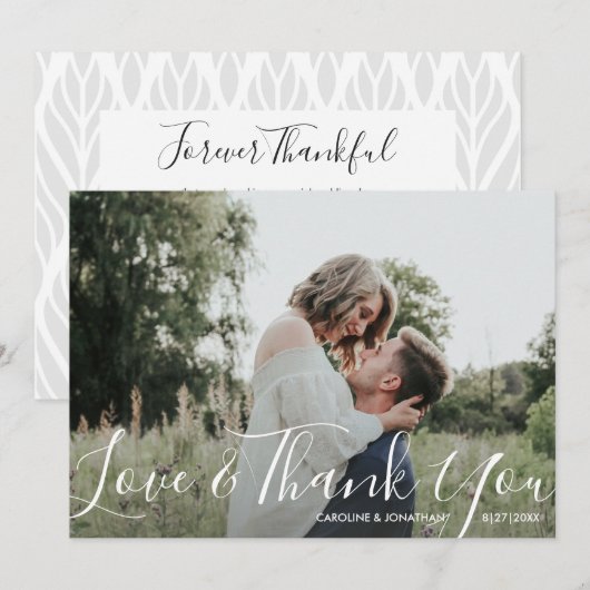 Weddenschap Foto's en bedankt  Elegant (Voorkant / Achterkant)