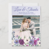 Weddenschap Foto's en Bedankt Kaart Paarse Fuchsia (Voorkant)