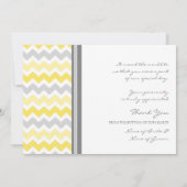 Weddenschap Foto's Gele grijze Chevron Bedankkaart (Achterkant)