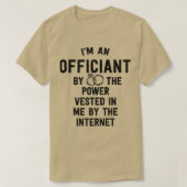 Weddenschap-functionaris geeft grappige kracht die t-shirt (Design voorkant)