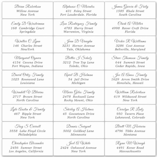 Weddenschap Gastadres Etiket sticker (Voorkant)