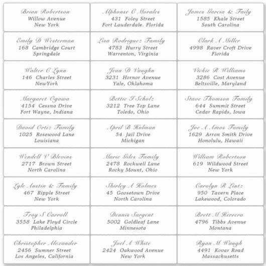 Weddenschap Gastadres Etiket sticker (Voorkant)