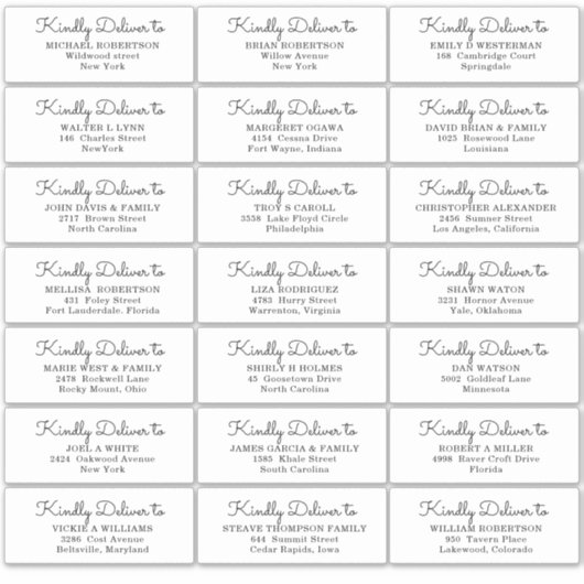 Weddenschap Gastadres Etiket sticker (Voorkant)