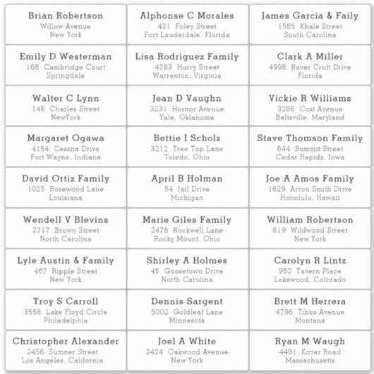 Weddenschap Gastadres Etiket sticker (Voorkant)