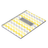 Weddenschap Geel Geel Gray Chevron-laptop Notitieboek (Linkerzijde)