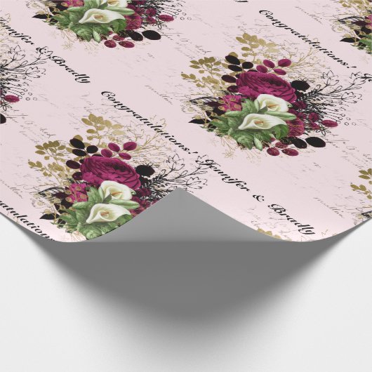 Weddenschap Gefeliciteerd Namen Roos Ephemera toev Cadeaupapier (Hoek)