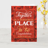 Weddenschap Gefeliciteerd Red Roses Kaart (Gele Bloem)