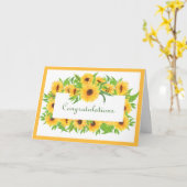 Weddenschap Gele Zondbloemen Gefeliciteerd Kaart (Gele Bloem)