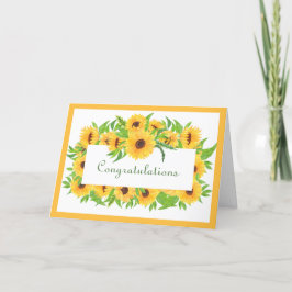 Weddenschap Gele Zondbloemen Gefeliciteerd Kaart