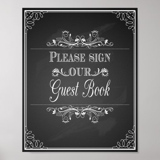Weddenschap Gelieve ons gastboek te ondertekenen Poster (Voorkant)