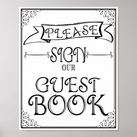 Weddenschap Gelieve ons gastenboek te ondertekenen Poster (Voorkant)
