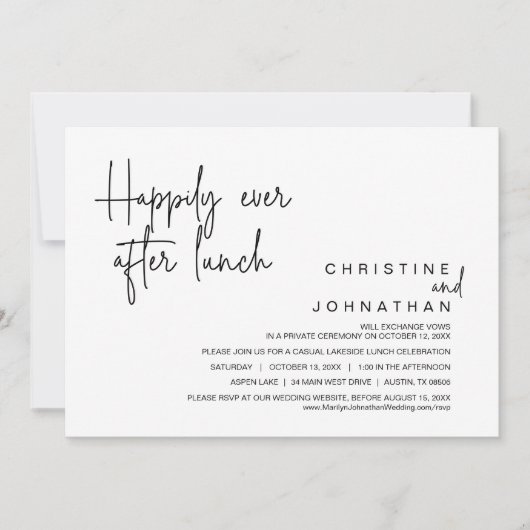 Weddenschap, gelukkig nooit na Lunch Invita Kaart (Voorkant)