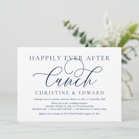 Weddenschap, gelukkig nooit na Lunch Invita Kaart (Staand voorkant)