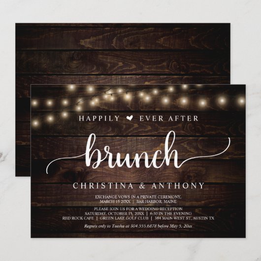 Weddenschap, gelukkig ooit na Brunch Kaart (Voorkant / Achterkant)