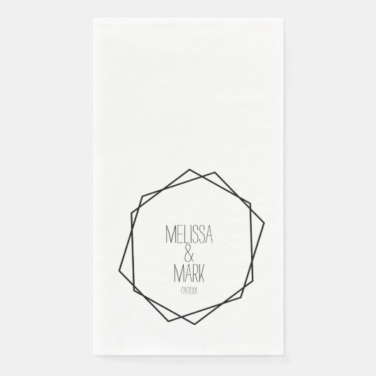 Weddenschap Geometrische Lijsten Black White Servet (Voorkant)