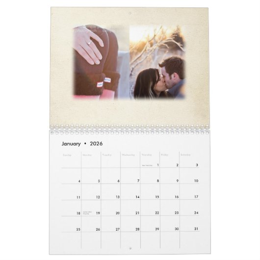 Weddenschap Gepersonaliseerd gastboek voor foto's Kalender (Jan 2026)