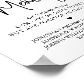 Weddenschap gepersonaliseerd in liefdevol geheugen poster (Hoek)