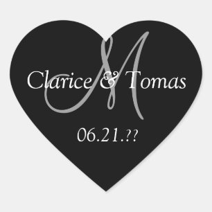 Weddenschap Gepersonaliseerd monogram aangepast Hart Sticker