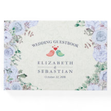 Weddenschap Gestbook Light Blue Waterverf Floral