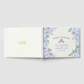 Weddenschap Gestbook Light Blue Waterverf Floral Gastenboek (Volledig)