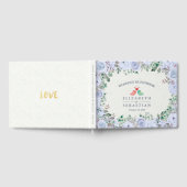 Weddenschap Gestbook Light Blue Waterverf Floral Gastenboek (Volledig)