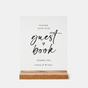 Weddenschap Gestbook Modern minimalistisch handsch Acryl Bord