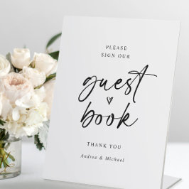 Weddenschap Gestbook Modern minimalistisch handsch Reclamebord Met Voetstuk