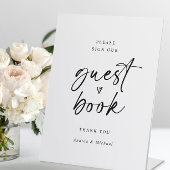 Weddenschap Gestbook Modern minimalistisch handsch Reclamebord Met Voetstuk