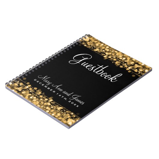 Weddenschap Gestbook Party Sparkles Gold Notitieboek (Linkerzijde)