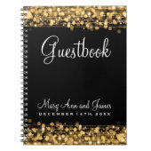 Weddenschap Gestbook Party Sparkles Gold Notitieboek (Voorkant)