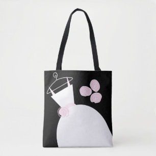 Weddenschap Gewn Pink Bridesmaid Black pasteltekst Tote Bag