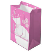 Weddenschap Gewn Pink Bridesmaid medium Cadeauzakje (Voorkant Gekanteld)