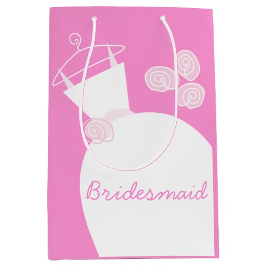Weddenschap Gewn Pink Bridesmaid medium Cadeauzakje (Voorkant)