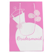 Weddenschap Gewn Pink Bridesmaid medium Cadeauzakje (Achterkant)