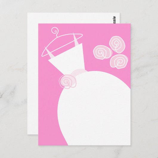 Weddenschap Gewn Pink briefkaart (Voorkant / Achterkant)