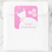 Weddenschap Gewn Pink sticker vierkant Vrijgezelle (Tas)