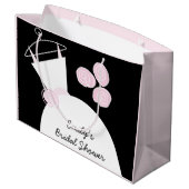 Weddenschap Gewn Pink Vrijgezellenfeest zwarte pas Groot Cadeauzakje (Achterkant Gekanteld)