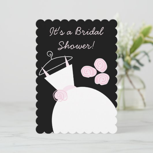 Weddenschap Gewn Pink vrijgezellenfeest zwarte pas Kaart (Staand voorkant)