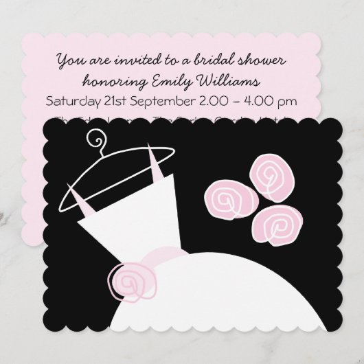 Weddenschap Gewn Pink vrijgezellenfeest zwarte pas Kaart (Voorkant / Achterkant)