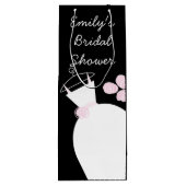Weddenschap Gewn Roze Vrijgezellenfeest zwarte wij Wijn Cadeautas (Achterkant)