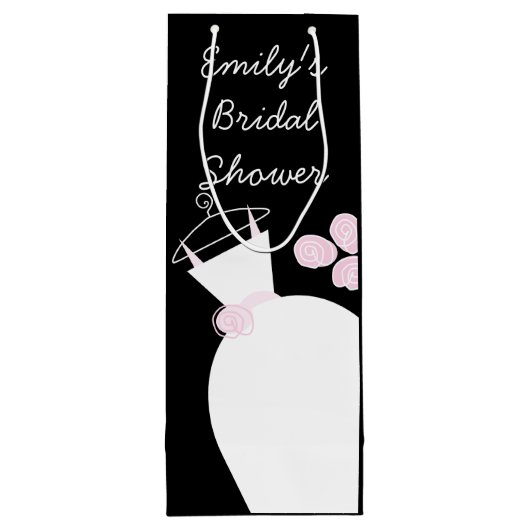 Weddenschap Gewn Roze Vrijgezellenfeest zwarte wij Wijn Cadeautas (Achterkant)