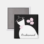Weddenschap Gewonnen Roze 'Bridesmaid' zwart Magneet (Voorkant / Achterkant)
