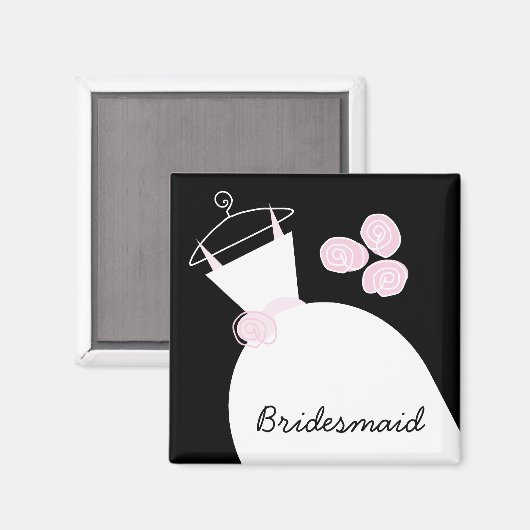 Weddenschap Gewonnen Roze 'Bridesmaid' zwart Magneet (Voorkant / Achterkant)