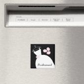 Weddenschap Gewonnen Roze 'Bridesmaid' zwart Magneet (Insitu (Vaatwasser))