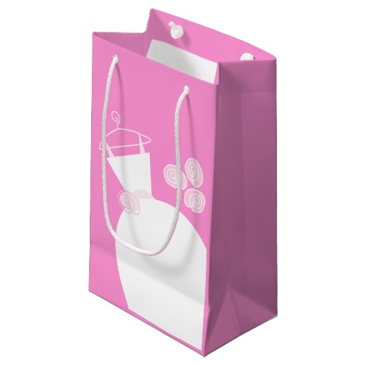 Weddenschap Gewonnen Roze cadeautas klein (Voorkant Gekanteld)