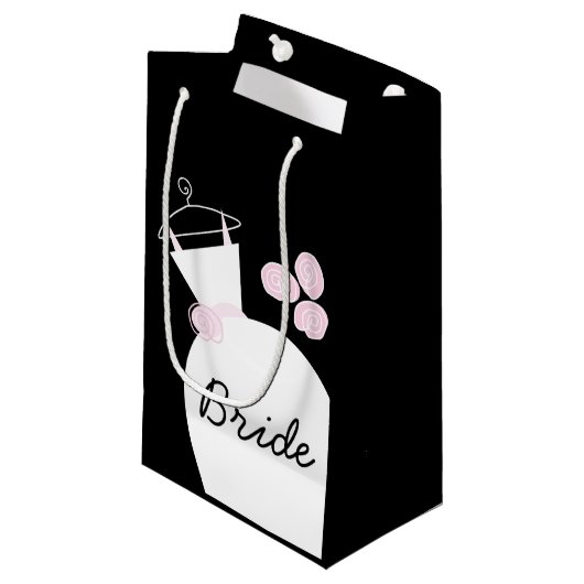 Weddenschap Gewonnen Roze cadeautas zwart (Voorkant Gekanteld)